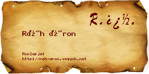 Réh Áron névjegykártya